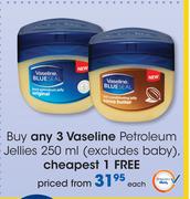 Vaseline Petroleum Jellies-250ml Each (Excludes Baby)