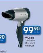 Clicks 1200 Watt Compact Hairdryer