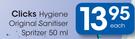 Clicks Hygiene Original Sanitiser Spritzer-50ml