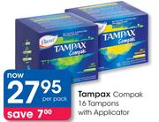 Tampax Compak 16 Tampons With Applicator-Per Pack