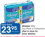Always Ultra Duo Pack or Pantyliners-Per Pack