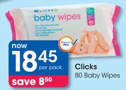 Clicks Baby Wipes-Per 80's pack