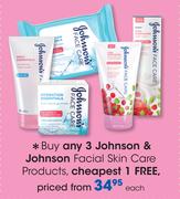 Johnson & Johnson Facial Skin Care Products-Each