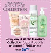 Clicks SkinCare Collection Facial Products-Each