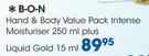 B-O-N Hand & Body Value Pack Intense Moisturiser 250ml + Liquid Gold 15ml