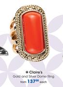 Claire's Gold And Silver Dome Ring-Each