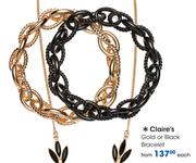 Claire's Gold Or Black Bracelet-Each