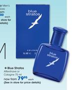 Blue Stratos Aftershave or Cologne-75ml Each