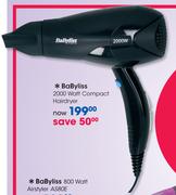BaByliss 2000 Watt Compact Hairdryer