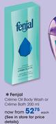 Fenjal Creme Oil Body Wash Or Creme Bath-200ml Each