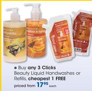 Clicks Beauty Liquid Handwashes Or Refills-Each