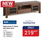 Ryap Trading Matrix Dark TV Stand With Glass Door G3542 (Gauteng Only)