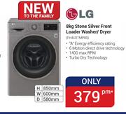 LG 8Kg Stone Silver Front Loader Washer/Dryer FH4U2TMP8S