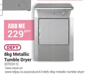 Defy 8Kg Metallic Tumble Dryer DTD311
