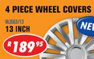 4 Piece 13 Inch Wheel Covers WJ563/13
