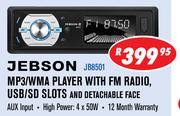Jebson MP3/WMA Player With FM Radio, USB/SD Slots and Detachable Face JB8501