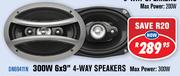 Dixon 300W 6x9" 4-Way Car Speakers DN69411N