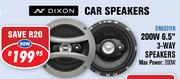 Dixon 200W 6.5" 3-Way Car Speakers DN65311N