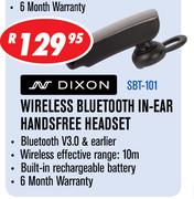 Dixon Wireless Bluetooth In-Ear Handsfree Headset SBT-101
