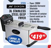 Dixon 3Ltr Stainless Steel Deep Fryer DF035