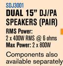Dixon Dual 15" DJ/PA Speakers(Pair)