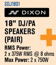 Dixon 18" DJ/PA Speakers(Pair)