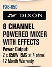 Dixon 8 Channel Powered Mixer With Effects