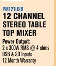 Dixon 12 Channel Stereo Table Top Mixer PM121USB