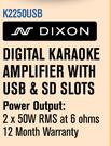 Dixon Digital Karaoke Amplifier With USB & SD Slots K2250USB