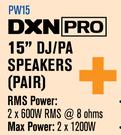 DXN Pro 15" DJ/PA Speakers(Pair)