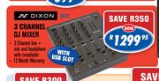 Dixon 3 Channel DJ Mixer With USB Slot MIX3