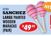Sanchez Large Painted Wooden Maracas(Pair)DF201