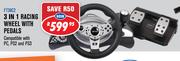 3 In 1 Racing Wheel With Pedals FT38C2