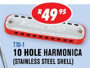 10 Hole Harmonica(Stainless Steel Shell)T10-1