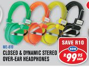 Dixon Closed & Dynamic Stereo Over Ear Headphones ME-819-Each