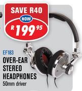 Dixon Over Ear Stereo Headphones 50mm Driver EF183