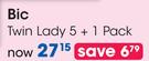 Bic Twin Lady 5 + 1 Pack-Each
