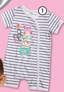 Clicks Girl's Striped Romper-Each