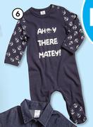Clicks Boys Creaw Neck Sleepsuit-Each
