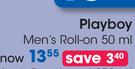 Playboy Men's Roll On-50ml
