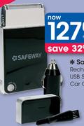 Safeway Rechargeable USB Shaver With car Charger