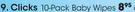 Clicks 10 Pack Baby Wipes