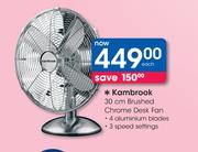 Kambrook 30cm Brushed Chrome Desk Fan