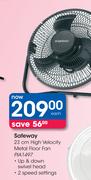 Safeway 23cm High Velocity Metal Floor Fan PIA1497