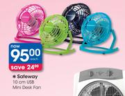 Safeway 10cm USB Mini Desk Fan-Each