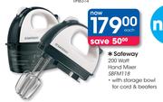 Safeway 200 Watt Hand Mixer With Storage Bowl For Cord & Beaters SBFM118