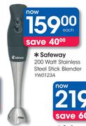 Safeway 200 Watt Stainless Steel Stick Blender YW0123A