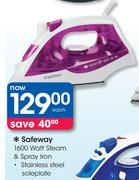 Safeway 1600 Watt Steam & Spray Iron Stainless Steel Soleplate