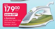 Kambrook 2200 Watt Steam Iron Stainless Steel Soleplate JA3287