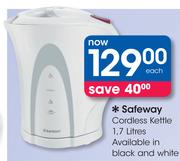Safeway 1.7Ltr Cordless Kettle